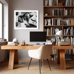 Winter Stream Elegance – Black and White Landscape Art Print by Robert Vine