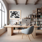 Winter Stream Elegance – Black and White Landscape Art Print by Robert Vine