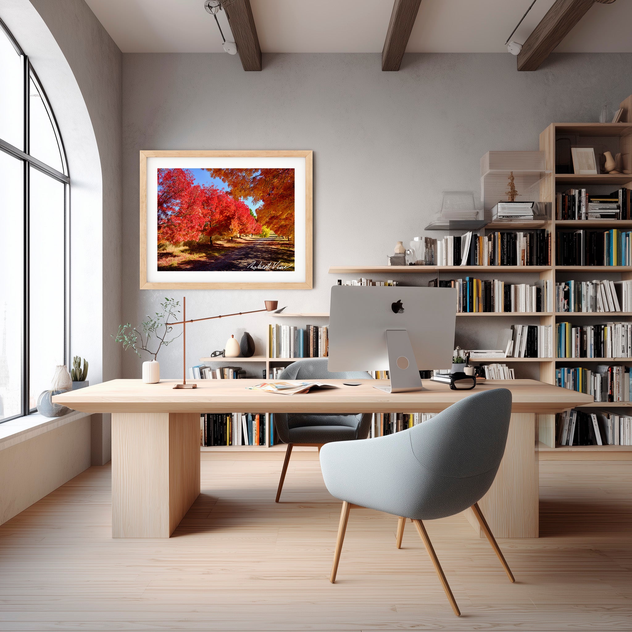 Crimson Avenue | Limited Edition Framed Autumn Print of Queanbeyan