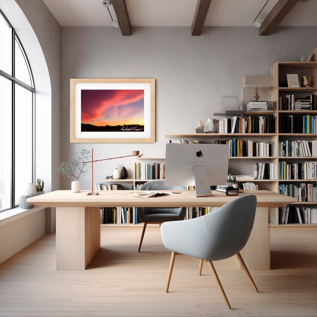 Rosefire Horizon – Royalla Sunset | Limited Edition Framed Art Print